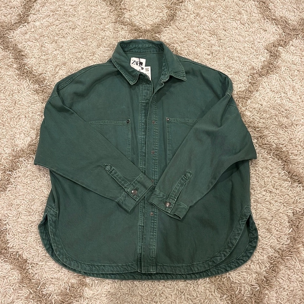 Zara denim Shirt Jacket